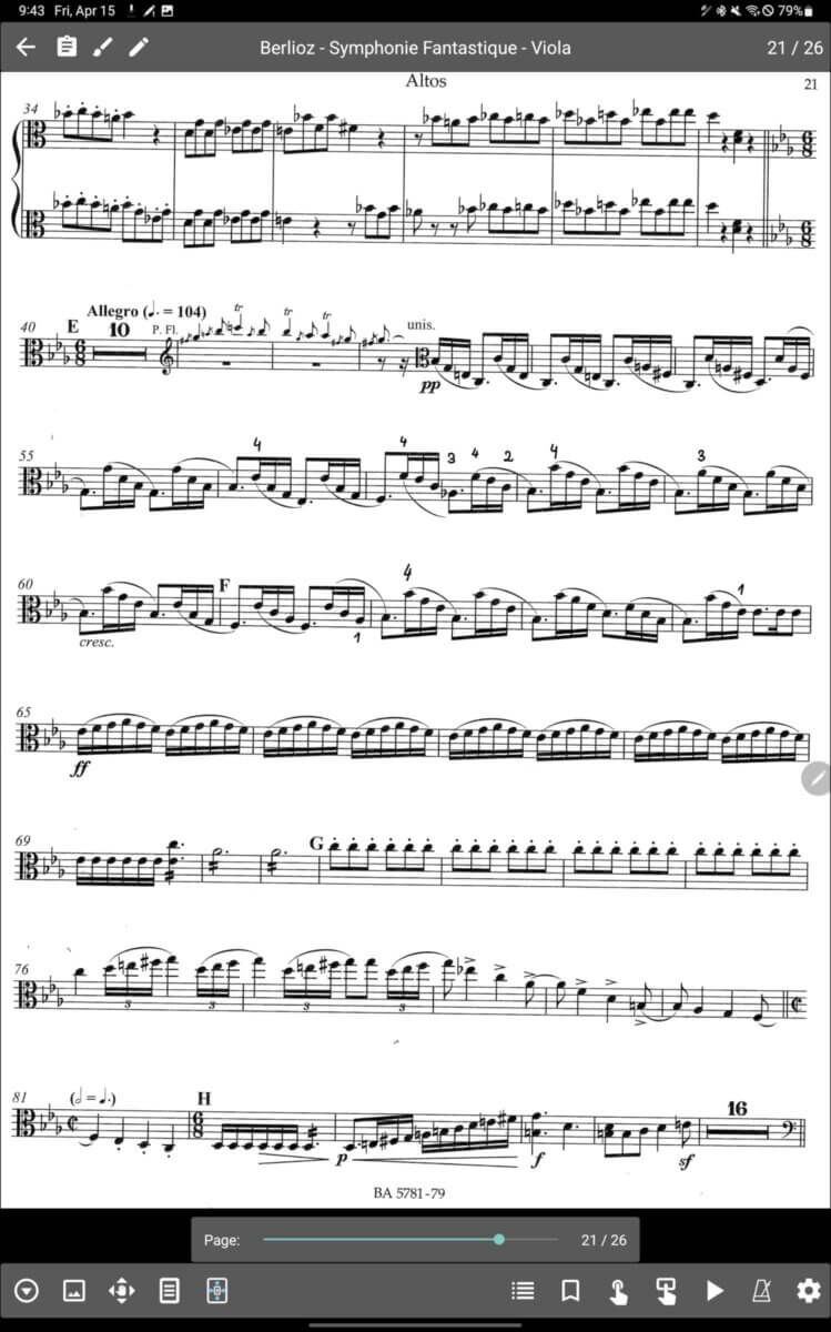 Musiknoten auf das Samsung Galaxy Tab S8 Ultra (Berlioz)