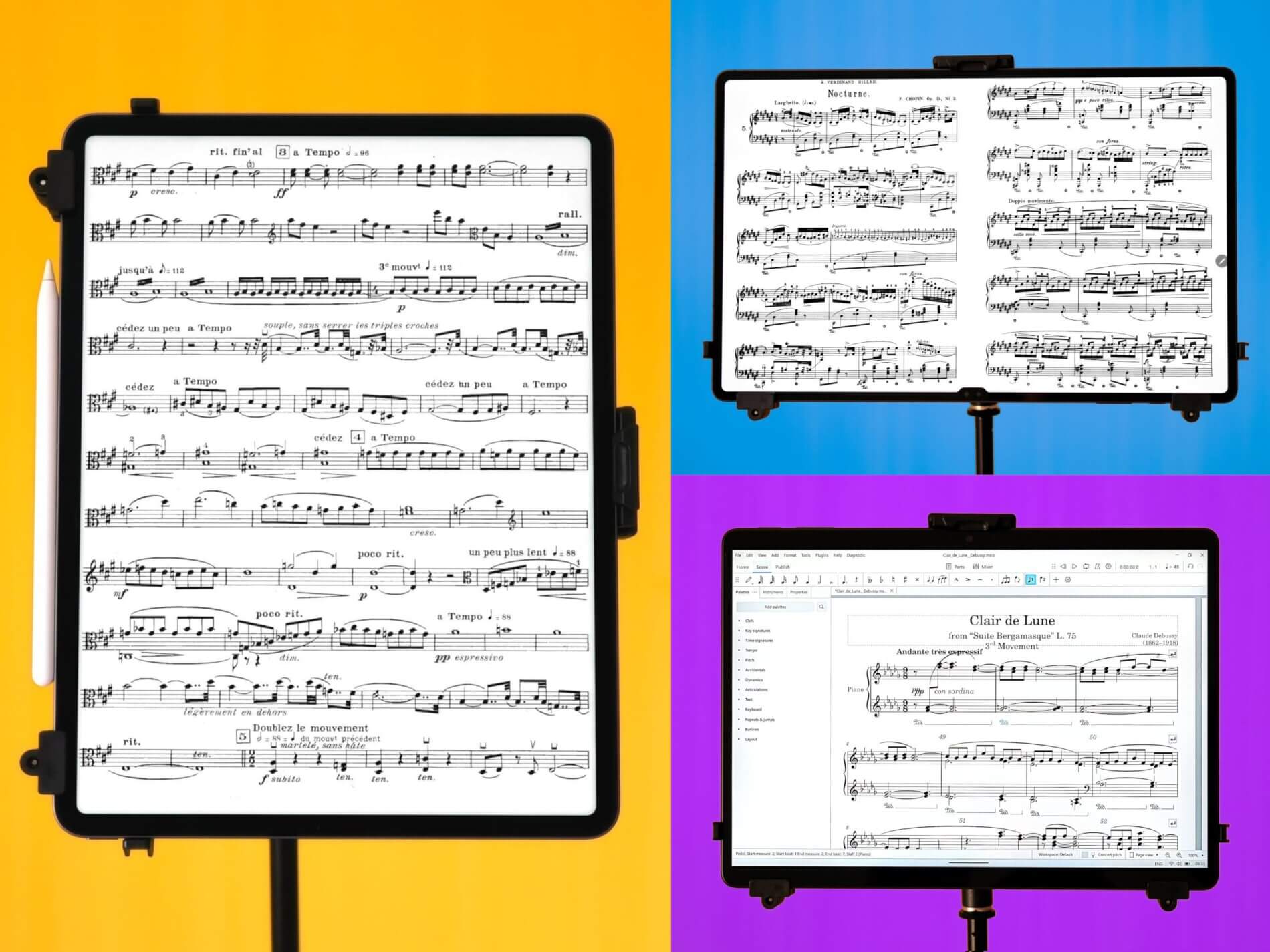 Musiknoten auf Apple iPad, Samsung (Android) und Windows-Tablets